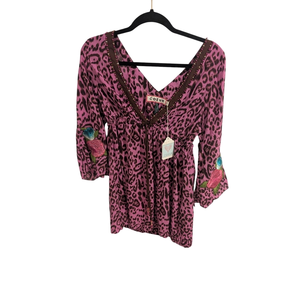 Pink Leopard Print Mini Dress